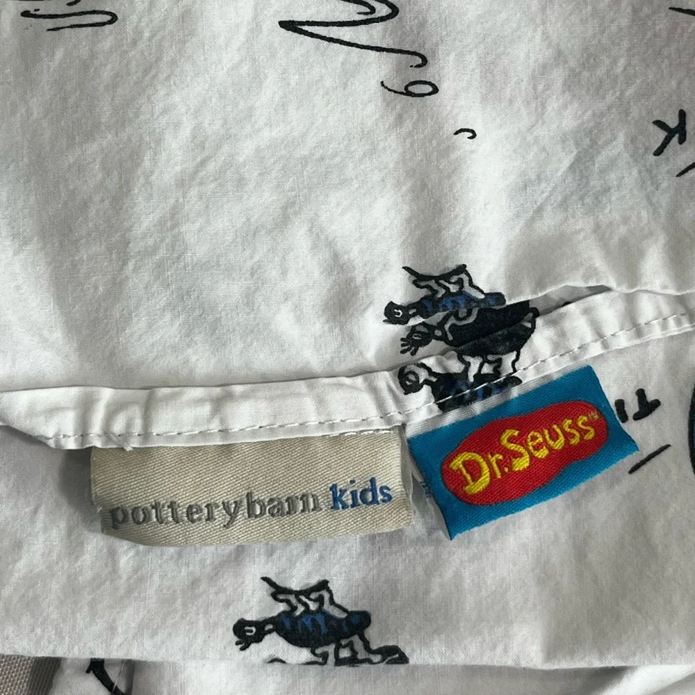 PB Kids Dr. Seuss Twin Flat Sheet 100% Organic Cotton